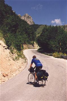 Konrad on the climb up to Sassotetto from Sarnano