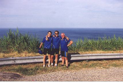 Three happy EuroBikers on the Panoramica Adriatico