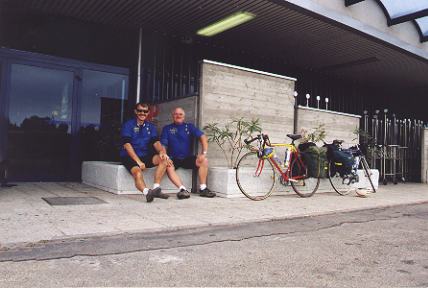 Two unhappy EuroBikers at Rimini airport