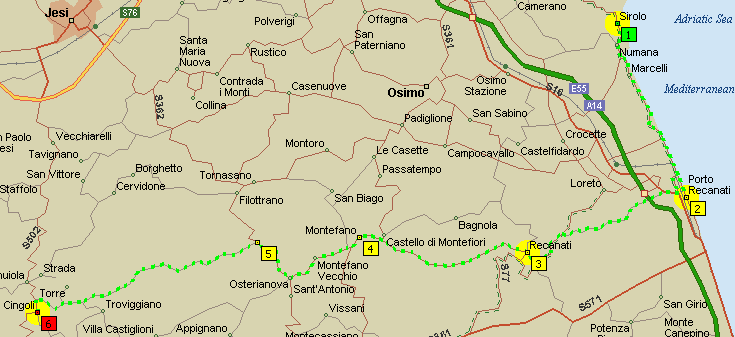 Sirolo to Cingoli