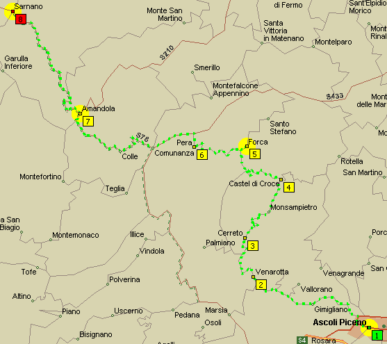 Ascoli Piceno to Sarnano