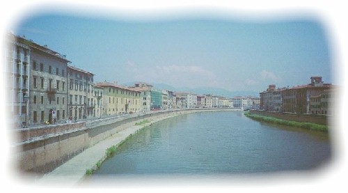 20f.jpg (Pisa - River Arno from Ponte Solferino towards Monte Pisano hills)