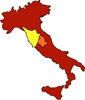 Italy (showing Tuscany & Umbria)