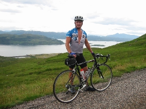 Stu at the foot of Bealach-na-Ba