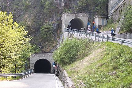The tunnelled hairpins of the Passo San Boldo