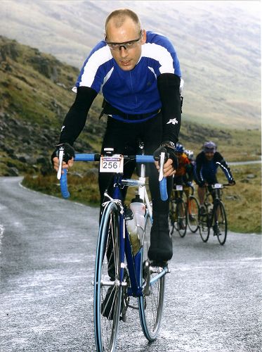 Glenn at the foot of Wrynose Pass